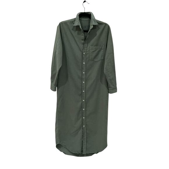 Frank & Eileen Famous Denim Rory Dress Maxi Shirtdress In Thyme Green Size XS - Picture 5 of 14